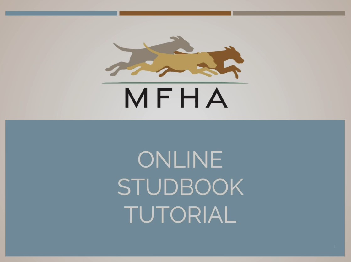 studbook tutorial cover with mfha logo